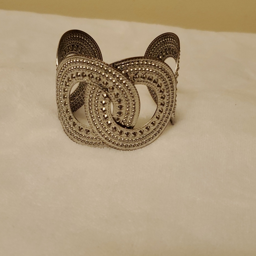 *3FOR$15* Silver Textile Cuff Bracelet NWOT